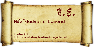 Nádudvari Edmond névjegykártya